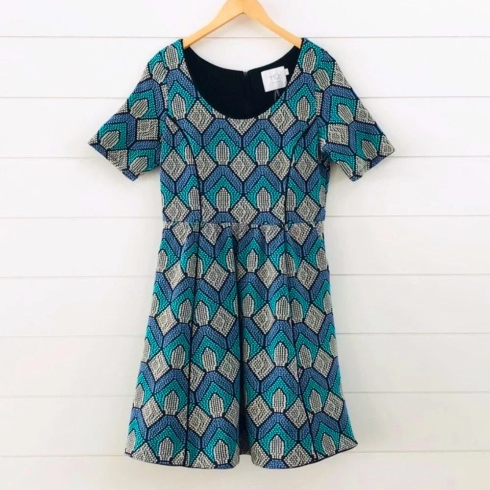 Anthropologie HD In Paris Hollyhock Fit and Flare Dress with Pockets, Size M - Picture 8 of 16